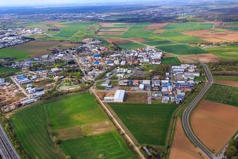 Industriegebiet Saarstraße aus Osten in Bensheim im Bundesland Hessen, Deutschland