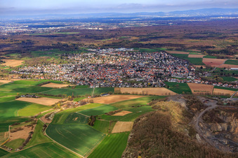 Ortsansicht von Süden in Roßdorf im Bundesland Hessen, Deutschland