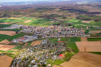 Ortsteil Gundernhausen in Roßdorf im Bundesland Hessen, Deutschland von oben