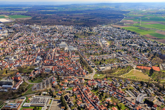 Altstadtzentrum von Westen in Dieburg im Bundesland Hessen, Deutschland