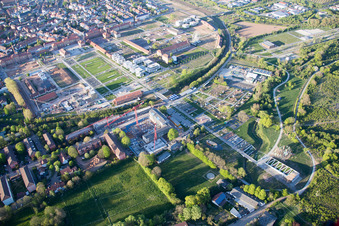 Landesgartenschau 2015 in Landau in der Pfalz im Bundesland Rheinland-Pfalz, Deutschland vom Flugzeug aus