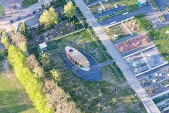 Luftbild von Baustelle des Ausstellungsgelände der Landesgartenschau 2015 in Landau in der Pfalz im Bundesland Rheinland-Pfalz, Deutschland