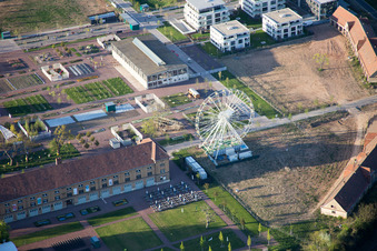Drohnenaufname von Landesgartenschau 2015 in Landau in der Pfalz im Bundesland Rheinland-Pfalz, Deutschland
