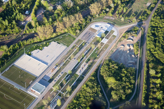 Landesgartenschau 2015 in Landau in der Pfalz im Bundesland Rheinland-Pfalz, Deutschland von der Drohne aus gesehen