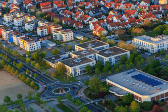 Luftbild von Office Center Bensheim und Weststadthalle im Bundesland Hessen, Deutschland