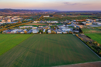 Industriegebiet Robert-Bosch-Straße von Norden in Bensheim im Bundesland Hessen, Deutschland