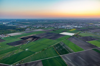 Bürstadt von Nordosten im Bundesland Hessen, Deutschland