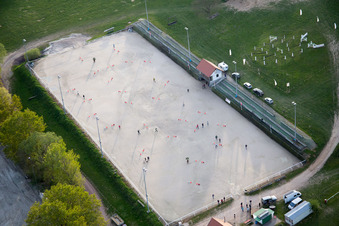 Luftbild von Neewiller-près-Lauterbourg im Bundesland Bas-Rhin, Frankreich