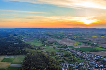 Viestrich am Bienwaldrand von Osten im Ortsteil Schaidt in Wörth am Rhein im Bundesland Rheinland-Pfalz, Deutschland