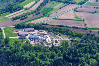 Schrägluftbild von Palatinum Landschafts u. Gartendesign in Hagenbach im Bundesland Rheinland-Pfalz, Deutschland