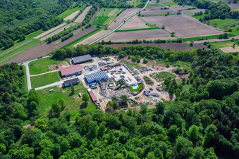 Schrägluftbild von Palatinum Landschafts u. Gartendesign in Hagenbach im Bundesland Rheinland-Pfalz, Deutschland