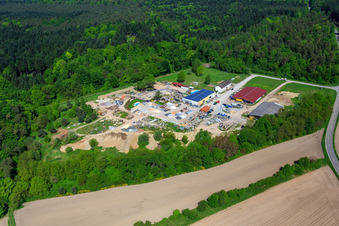 Schrägluftbild von Palatinum Landschafts u. Gartendesign in Hagenbach im Bundesland Rheinland-Pfalz, Deutschland