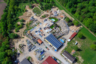 Drohnenaufname von Palatinum Landschafts u. Gartendesign in Hagenbach im Bundesland Rheinland-Pfalz, Deutschland