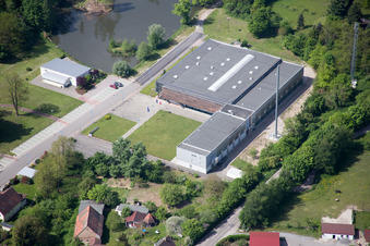 Luftbild von Lauterbourg, Grenze im Bundesland Bas-Rhin, Frankreich