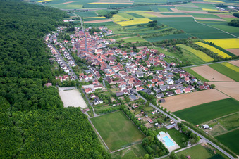 Luftbild von Ortsteil Schraudenbach in Werneck im Bundesland Bayern, Deutschland