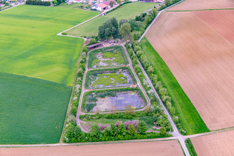 Fischteiche in Hausen bei Würzburg im Bundesland Bayern, Deutschland