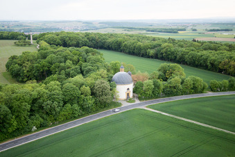 Luftbild von Schlosspark Gaibach in Volkach im Bundesland Bayern, Deutschland