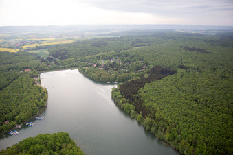 Ellertshäuser See im Ortsteil Altenmünster in Stadtlauringen im Bundesland Bayern, Deutschland aus der Luft