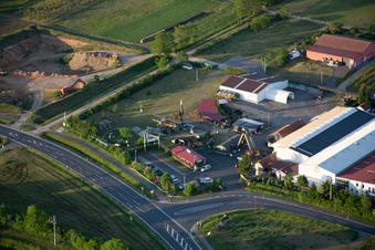 Schrägluftbild von Militärmuseum im Ortsteil Stammheim in Kolitzheim im Bundesland Bayern, Deutschland