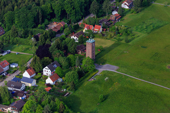 Luftaufnahme von Aussichtsturm "Ehemaliger Wasserturm" an der Höhenstr in Dobel im Bundesland Baden-Württemberg, Deutschland