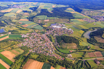 Dorfansicht aus Süden in Zaberfeld im Bundesland Baden-Württemberg, Deutschland