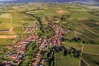 Luftbild von Dorfansicht aus Osten in Dierbach im Bundesland Rheinland-Pfalz, Deutschland