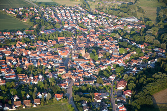 Ortsteil Billigheim in Billigheim-Ingenheim im Bundesland Rheinland-Pfalz, Deutschland von oben