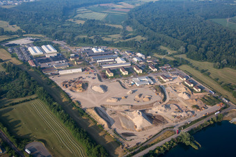 Philippsburg im Bundesland Baden-Württemberg, Deutschland aus der Luft