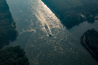 Tankschiff auf dem Rhein im Ortsteil Rheinsheim in Philippsburg im Bundesland Baden-Württemberg, Deutschland