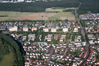 Ortsteil Leopoldshafen in Eggenstein-Leopoldshafen im Bundesland Baden-Württemberg, Deutschland von oben