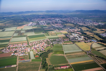Luftaufnahme von Ortsteil Mörlheim in Landau in der Pfalz im Bundesland Rheinland-Pfalz, Deutschland
