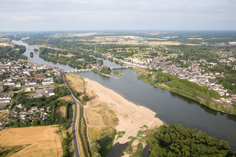 Amboise im Bundesland Indre-et-Loire, Frankreich aus der Vogelperspektive