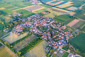 Luftbild von Dorfübersicht aus Nordwesten in Großfischlingen im Bundesland Rheinland-Pfalz, Deutschland