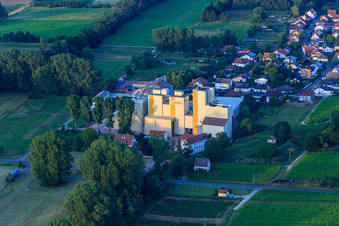 Silos der Getreidemühle Cornexo GmbH in Freimersheim im Bundesland Rheinland-Pfalz, Deutschland