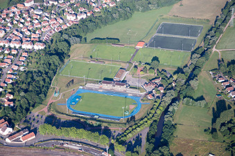 Ensemble der Sportplatzanlagen des FC Haguenau Rugby in Haguenau in Grand Est im Ortsteil Metzgerhof Krausenhof in Hagenau im Bundesland Bas-Rhin, Frankreich
