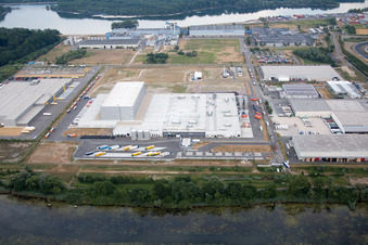 Wörth am Rhein, Industriegebiet Oberwald im Bundesland Rheinland-Pfalz, Deutschland vom Flugzeug aus