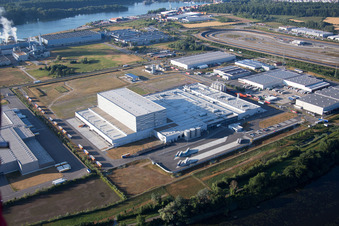Wörth am Rhein, Industriegebiet Oberwald im Bundesland Rheinland-Pfalz, Deutschland vom Flugzeug aus