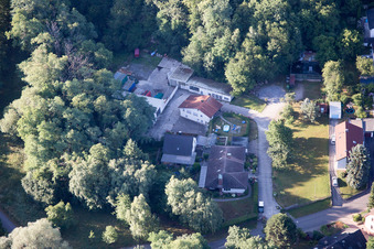 Grünwettersbach,Hohenwettersbacherstraße 38 , "offene Jugendwerkstatt Karlsruhe" am Steinbruch im Bundesland Baden-Württemberg, Deutschland aus der Luft