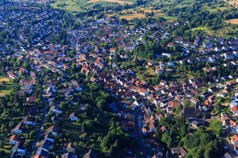 Ortansicht von Norden im Ortsteil Grünwettersbach in Karlsruhe im Bundesland Baden-Württemberg, Deutschland