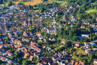 Ev. Kirche im Ortsteil Grünwettersbach in Karlsruhe im Bundesland Baden-Württemberg, Deutschland