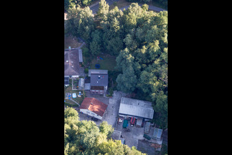 Grünwettersbach,Hohenwettersbacherstraße 38 , "offene Jugendwerkstatt Karlsruhe" am Steinbruch im Bundesland Baden-Württemberg, Deutschland aus der Drohnenperspektive