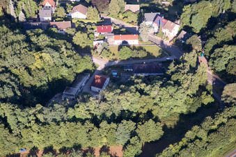 Grünwettersbach,Hohenwettersbacherstraße 38 , "offene Jugendwerkstatt Karlsruhe" am Steinbruch im Bundesland Baden-Württemberg, Deutschland von der Drohne aus gesehen