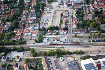 "Im Stadkern" Neubau der RiBa GmbH zw. Bismarck- und Gartenstr in Kandel im Bundesland Rheinland-Pfalz, Deutschland aus der Luft