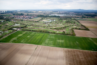 Gelände des Golfplatz Golfpark Biblis-Wattenheim *****GOLF absolute in Wattenheim im Ortsteil Nordheim im Bundesland Hessen, Deutschland vom Flugzeug aus