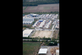 Luftbild von Worms, Industriegebiet Im Langgewan, Spedition Kube & Kubenz im Bundesland Rheinland-Pfalz, Deutschland