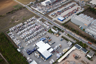 Worms, Industriegebiet Im Langgewan, Spedition Kube & Kubenz im Bundesland Rheinland-Pfalz, Deutschland aus der Luft