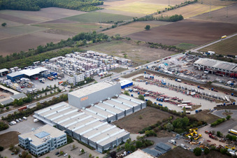 Worms, Industriegebiet Im Langgewan, Spedition Kube & Kubenz im Bundesland Rheinland-Pfalz, Deutschland von oben gesehen
