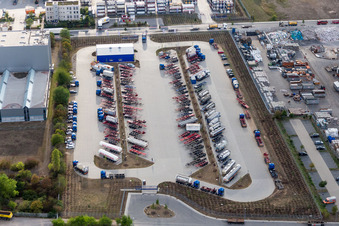 Logistikzentrum auf dem Gelände der Spedition Kube & Kubenz im Industriegebiet Im Langgewann in Worms im Bundesland Rheinland-Pfalz, Deutschland