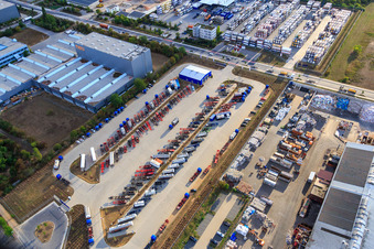 Luftbild von Industriegebiet Im Langgewan, Spedition Kube & Kubenz und  Hempt GmbH in Worms im Bundesland Rheinland-Pfalz, Deutschland