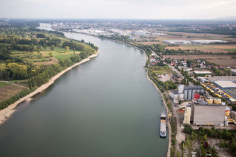 Ortsteil Rheindürkheim in Worms im Bundesland Rheinland-Pfalz, Deutschland von oben